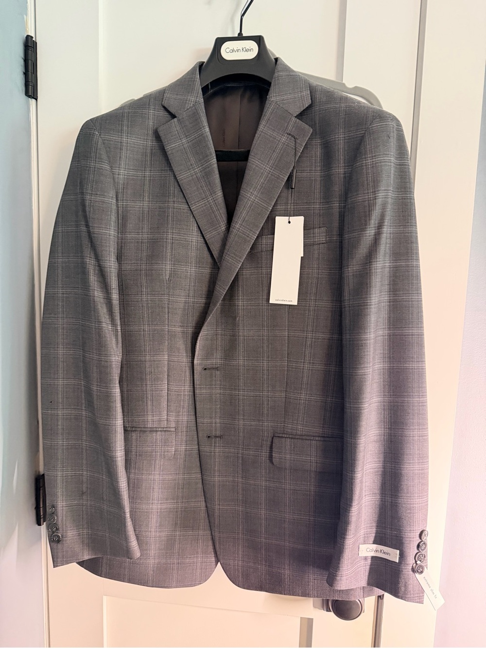 Calvin Klein Gray Windowpane Sport Coat